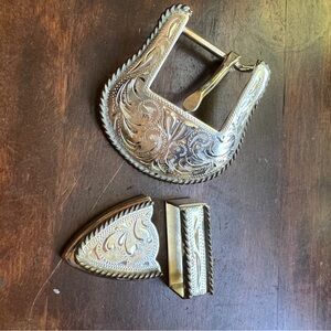 Elegant Silver Star Women's Belt Buckle Set